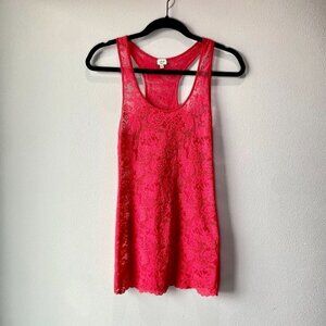 Aritzia Wilfred Free Madeline Lace Tank Pink XXS